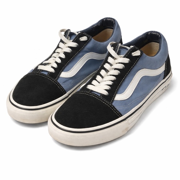 Vans Shoes - Vans Old Skool Womens 9.5/Mens 8 Blue Black Skate Shoes Low Top Canvas Sneakers
